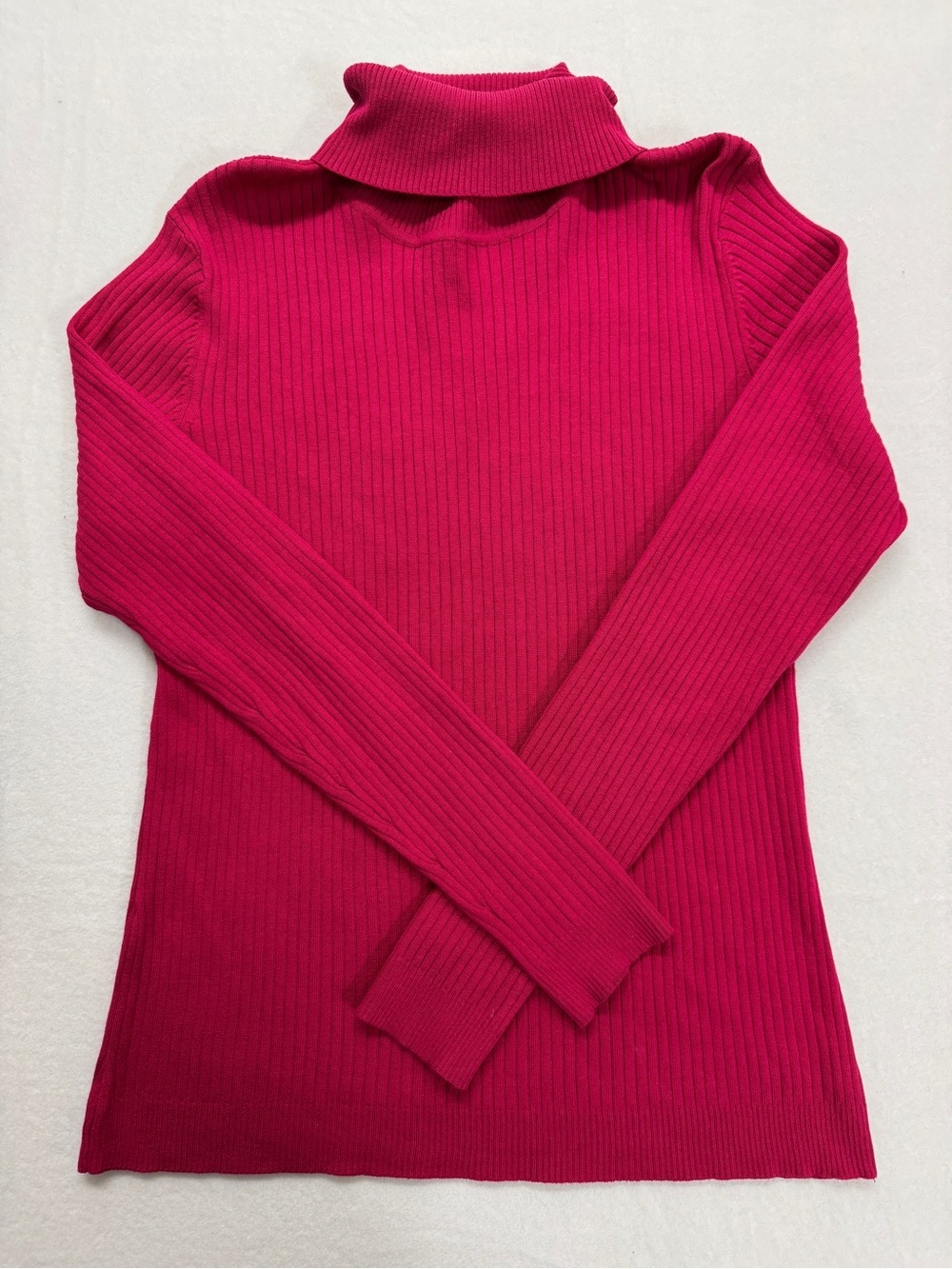 Chico's Fuchsia Ribbed Turtleneck Sweater